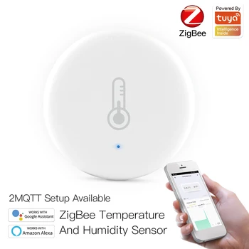 Sasha Smart ZigBee 3.0 Интелигентен Сензор за температура и влажност на въздуха Приложение Smart Life в реално време Контролира Безопасността на Батерии с Алекса