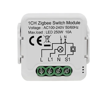Sasha Zigbee Smart Switch Модул Реле Smartlife Безжично Управление Съвместимо Алекса Home Yandex Алис