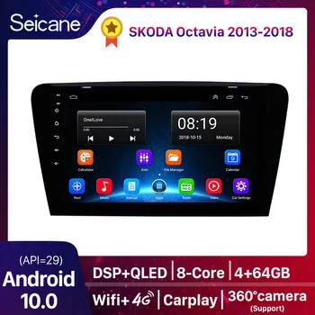Seicane Android 10,0 2 + 32G Автомобилен Радиоприемник GPS За 2015 2016 2017 SKODA Octavia (UV) Навигация Мултимедиен Плейър 2 din QLED