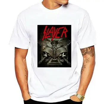Slayer Chain Skulls Tour Черна Тениска Нова Група Мърч Градинска Тениска