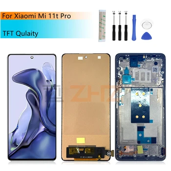TFT За Xiaomi Mi 11T Pro LCD дисплей, Сензорен Екран Дигитайзер В Събирането на Рамка За mi11T Pro Подмяна на Екрана Ремонт на Част от
