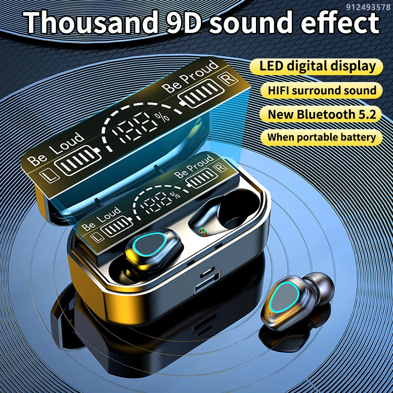 TWS Безжични Bluetooth 5,2 Слушалки Стерео Спортни Водоустойчиви Слушалки-Куки С Микрофон зарядно устройство ще захранване на Скоростната слушалки за xiaomi