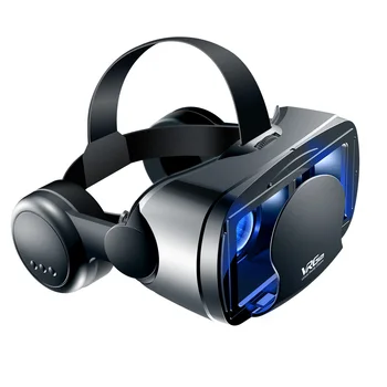 VRG Pro + 3D VR Слушалки широкоъгълен Умни Очила за Виртуална Реалност Каска за 5-7-инчов Смартфон Видеоигри Бинокъл