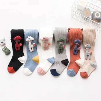 Wecute/Детски чорапогащи за момиченца от 1 до 8 години, сладък гамаши с кукли за момичета, танцови чорапогащи, пролетно-есенни меки памучни Kawai