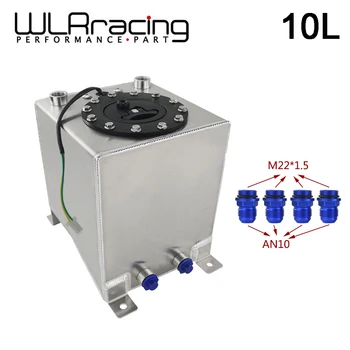 WLR RACING - 10L Алуминиев резервоар разширителен резервоар огледален горивния елемент за полиране с пяна вътре / сензор 5 парчета WLR-TK38