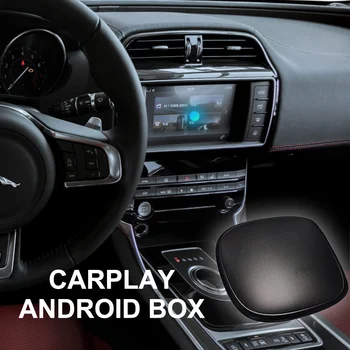 Youtube Netfix Android 9 Qualcomm 4 + 64G Plug n Play Мини Безжична CarPlay Ai Box За Jaguar XE 2019 2020 2021 Android BOX