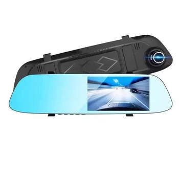 Автомобилен видеорекордер С 4.3-Инчов Огледало за Обратно виждане С Двоен Обектив Авто Dvr Камера с Full HD 1080P