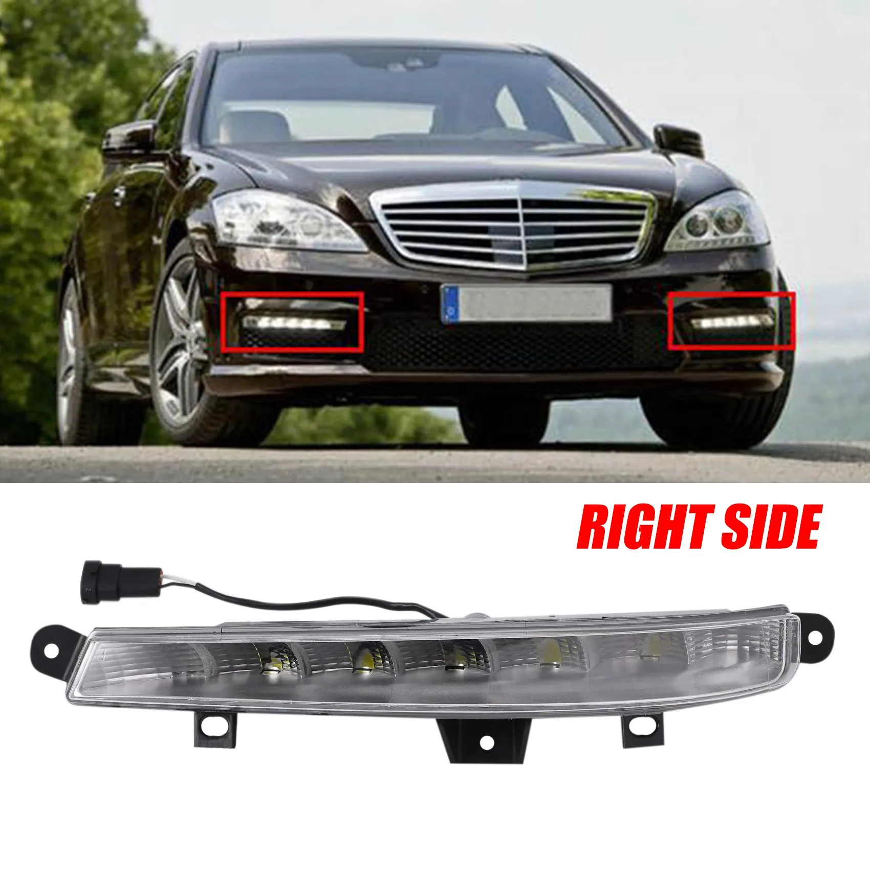 Автомобили от Дясната Страна DRL LED Фарове за мъгла Дневни Светлини за Mercedes Benz W221 S63 AMG 2007-2013 2218201456