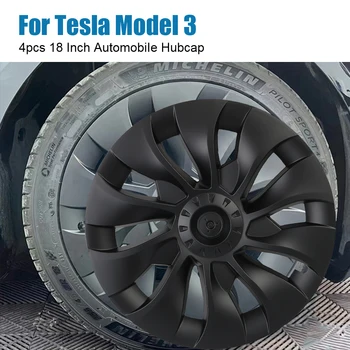 Автомобилна Капачката на Главината на Капачката на Главината 4ШТ 18 Инча Авто Модификация Подмяна на Колесната Капачки Комплект Пълно Покритие За Tesla, Модел 3 2016-2022