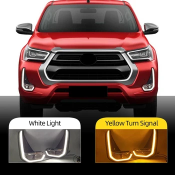 Автомобилни Модифицирани Дневни Светлини LED Дневни Светлини Предни Фарове за мъгла За Toyota Hilux Revo 2020 2021