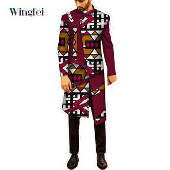 Африканска Облекло за Мъже Дашики Мъжки Топ с Дълъг Ръкав, Дълги Ризи Африка Традиционен Базен Riche Мъжки Халати Костюми WYN1087