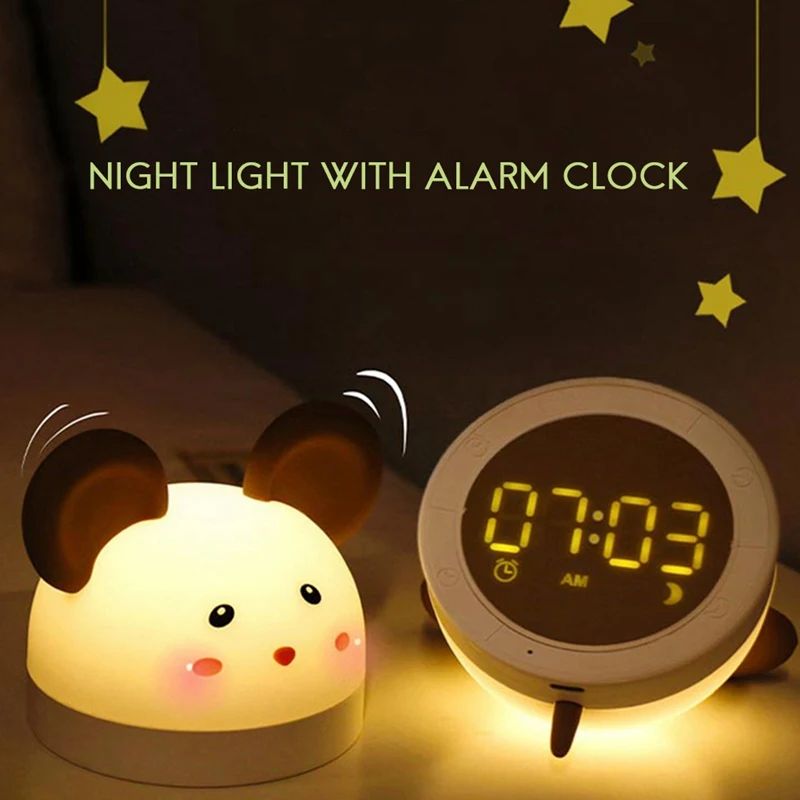Бебешки Сладки Часовници Детски Будилник LED нощна светлина, Таймер Акумулаторна батерия за Обратно Отброяване Студентски alarm clock Детски Начало Декор