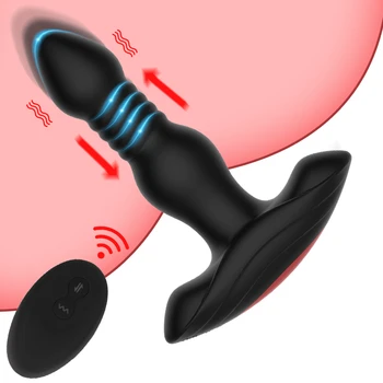 Безжично Дистанционно Управление Анални Вибратори Толкающий Анален Анален Накрайник G-Spot Вибратор За Жените Мъжки Масажор На Простатата Секс Играчка За Мъже