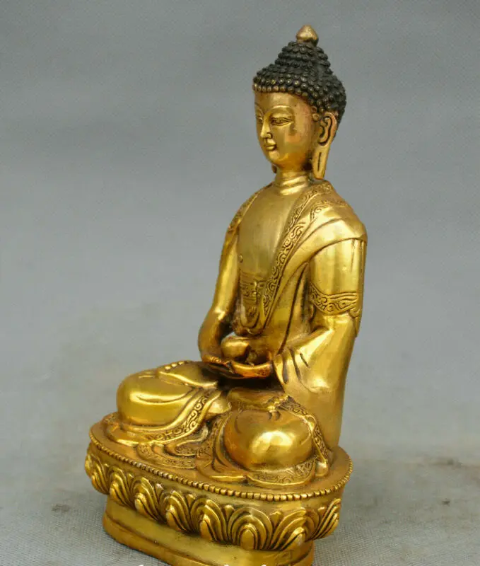 Будизмът старата Бронзова Статуя на Буда Амитабха Шакямуни Буда Татхагаты Буда Падмапани