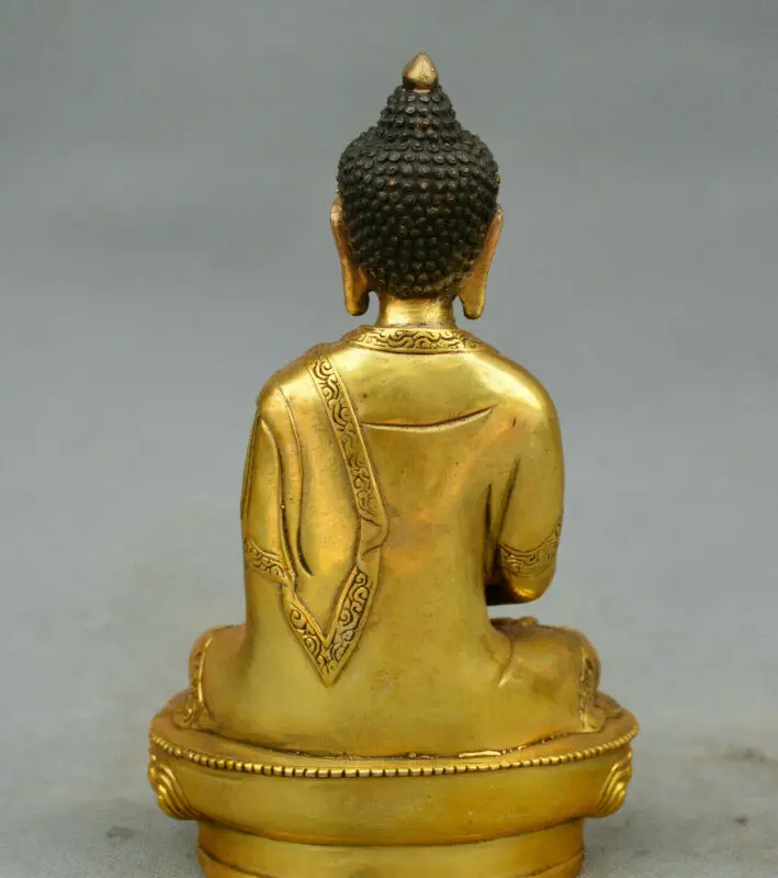 Будизмът старата Бронзова Статуя на Буда Амитабха Шакямуни Буда Татхагаты Буда Падмапани