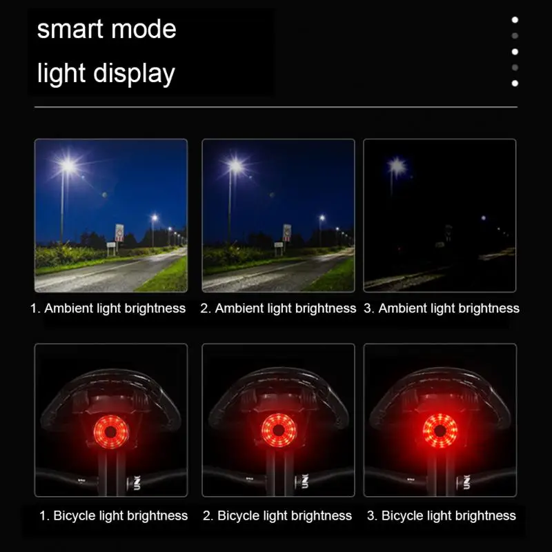Велосипеден Задна Светлина под Наем Интелигентен Автоматичен Спирачка Сензор за Светлина Водоустойчив Фенер за Мотор Задна Светлина USB Акумулаторна Лампа МТБ Accesso