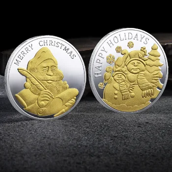 Весела Коледа Златна Монета Възпоменателна Монета Медал На Дядо Коледа Монети С Колекционерска Стойност Колекционерски Подаръци, Декорация На Дома