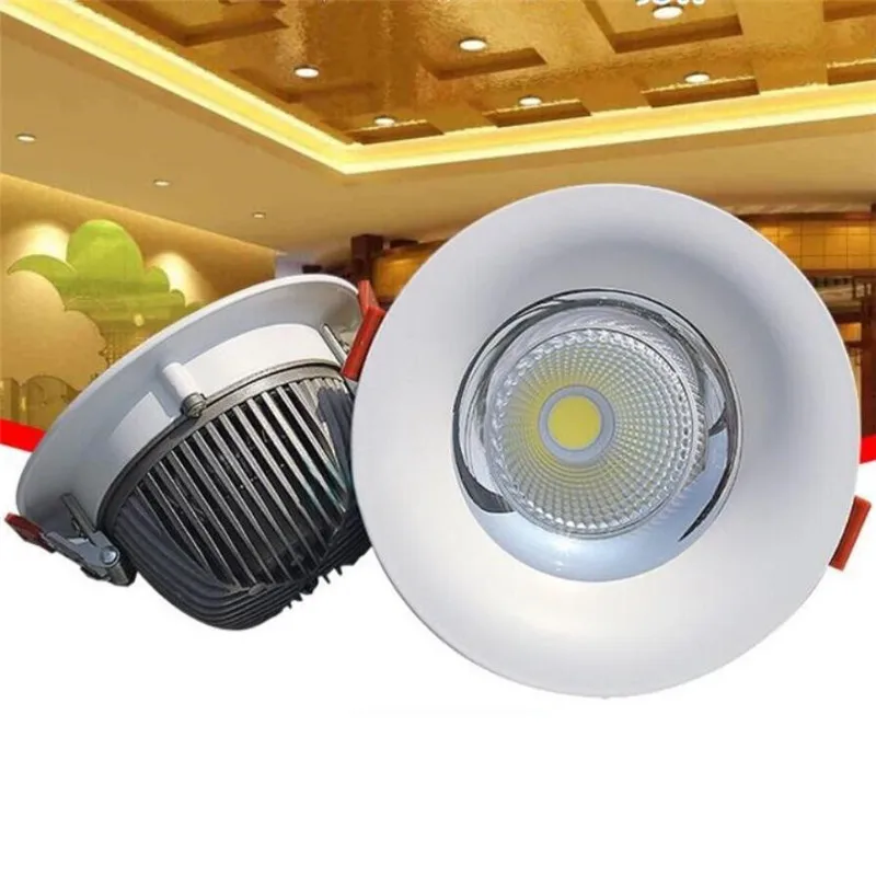 Висококачествен Led-Вградени лампа COB 10 W/15 W/20 W/30 W, Топло бяла Чисто Бял Led Spot лампа Led тавана лампа AC85-265V