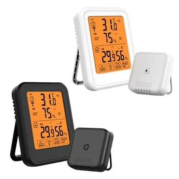 Вътрешен Външен Термометър с безжични датчици, Цифров Термометър-Влагомер, влага температура B03D