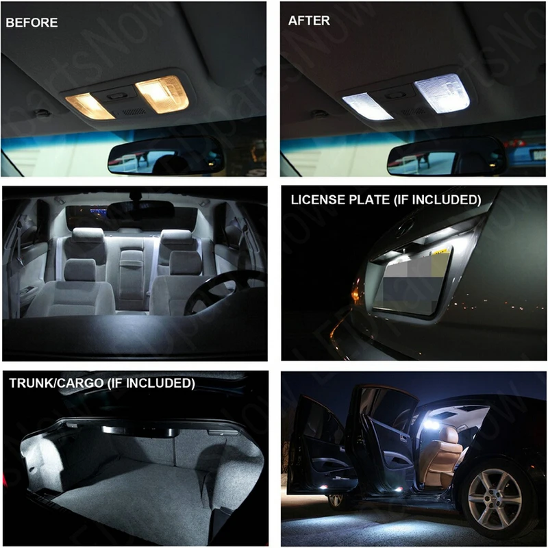 Вътрешна led светлини за Nissan 370Z Cube Frontier GT-R 2011 Juke Leaf Pathfinder xterra студената
