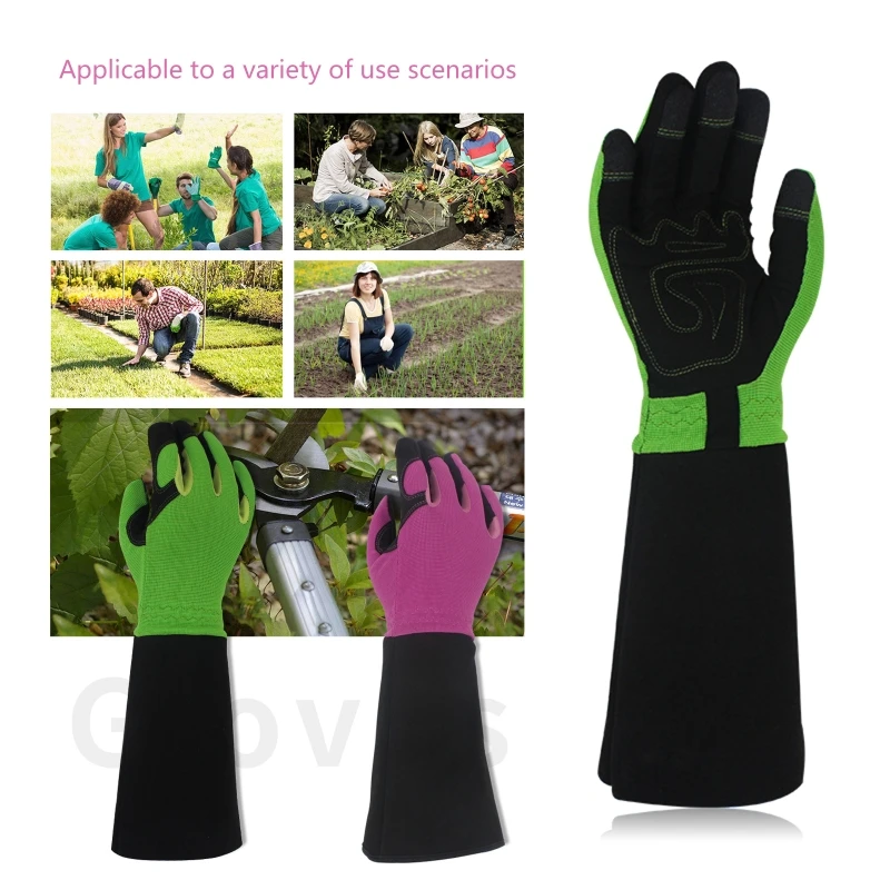 Градински ръкавици със защита от пикове, Кожена Рукавица - най-Добрите подаръци и Инструменти за Градинари 15 инча J2FA