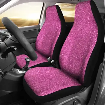 Двойката Покривала за автомобилни седалки с розов принтом конфети, 2 своята практика за предните седалките, Калъф за седалка на Колата, Протектор за автомобилни седалки, Автомобилен аксесоар