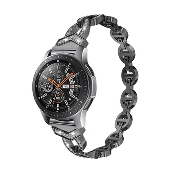 Диамантена каишка за Samsung gear S3 Frontier Galaxy 46 мм/42 мм/Active 2 Amazfit BIP huawei watch 3/3 Pro gt 2 метална гривна