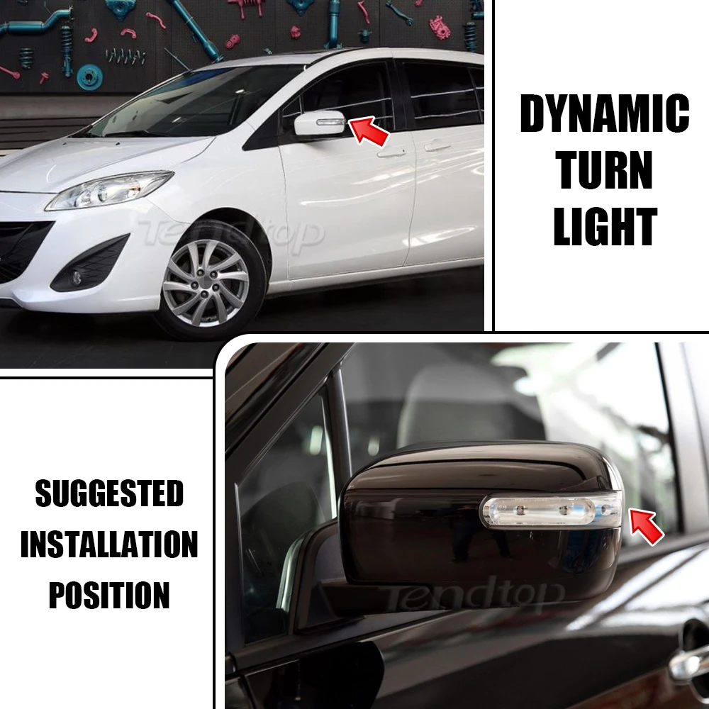 Динамичен Поворотник За Mazda CX-7 2008-2011 Mazda 5 2010-2013 Mazda 8 MPV 2011-2015 LED Указател на завоя, Осветление на страничните огледала