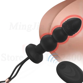 Дистанционно Управление 7-Степенна Вибриращи Анални Топчета Вибратор G Spot Cockring Масажор На Простатата Анален Накрайник Секс Играчки За Мъже Жени