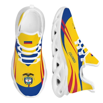 Дишащи Обувки с Колумбийското Куба Флага, Нескользящая Обувки на Платформа с шнур, Студентски Модни Вулканизированная Обувки с 3D Принтом
