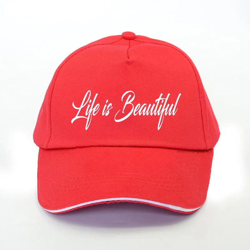 Животът е красив, Дамски бейзболна шапка с писмото принтом, 2020, лятна мъжка бейзболна шапка за Отдих на открито, капачката на шофьор на камион, регулируем бейзболна шапка Унисекс