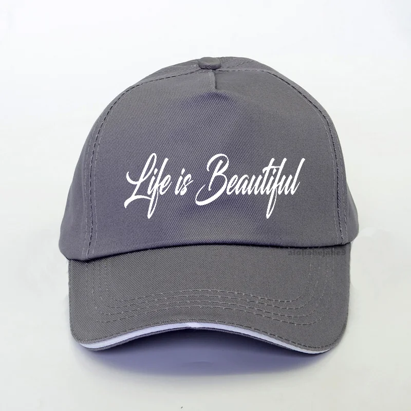 Животът е красив, Дамски бейзболна шапка с писмото принтом, 2020, лятна мъжка бейзболна шапка за Отдих на открито, капачката на шофьор на камион, регулируем бейзболна шапка Унисекс