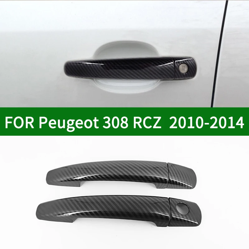 За Peugeot 308 RCZ 2010-2014 Аксесоар от въглеродни влакна с шарките на колата 2 дръжки на вратите, капаци завърши 2011 2012 2013