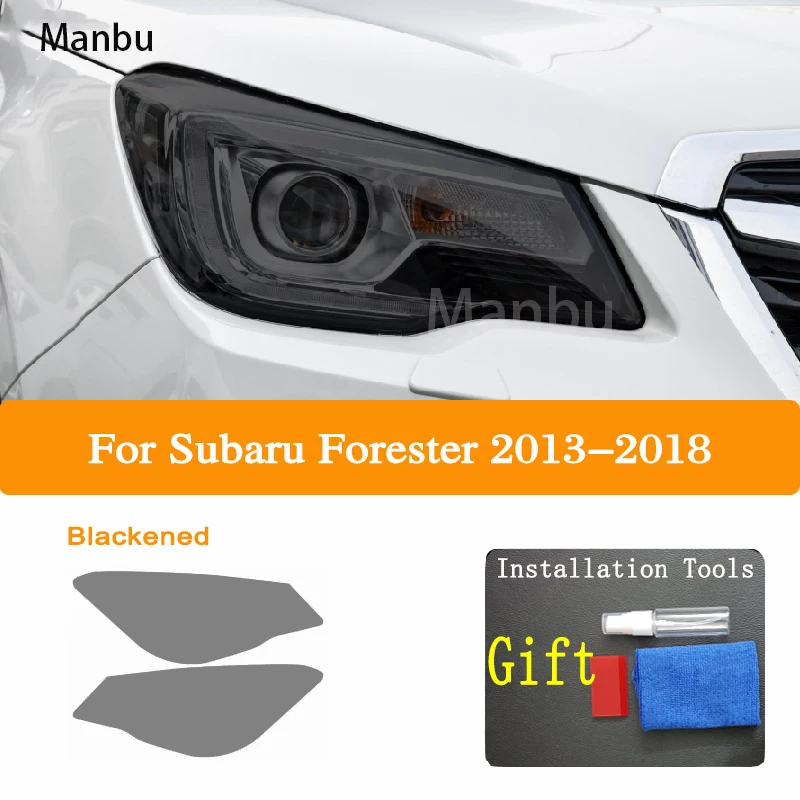 За Subaru Forester 2013-2018-Сега Защитно фолио за автомобилни фарове Vinyl Реставрация Прозрачна Черна Стикер от TPU