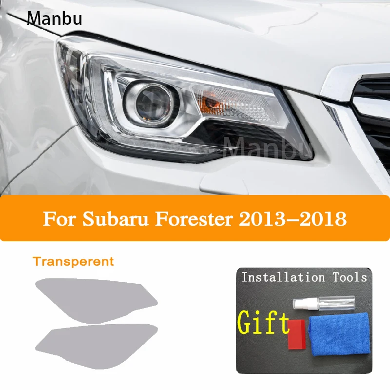 За Subaru Forester 2013-2018-Сега Защитно фолио за автомобилни фарове Vinyl Реставрация Прозрачна Черна Стикер от TPU