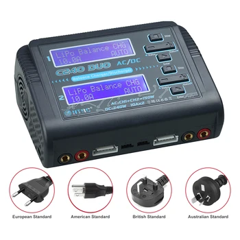 Зарядно устройство-разрядник HTRC C240 DUO 10A за баланс батерии за 1-6 s LiPo / Li-ion / Life