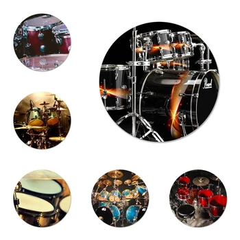 Икони метал Брошки Украса икона штырей икони барабанчика музикален инструмент прикрепени икони за украса на раницата