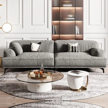 Италиански минималистичен текстилен диван за хол дома скандинавски луксозен модерен минималистичен пуховый диван