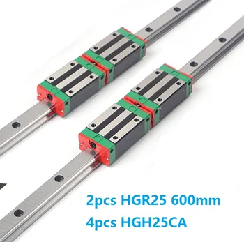 Китай е 2 елемента Линеен ръководство на релсите HGR25 -L 600 мм + 4шт HGH25CA или HGW25CC Линеен Блок приплъзване Връщане F Подробности за смилане на струг с ЦПУ
