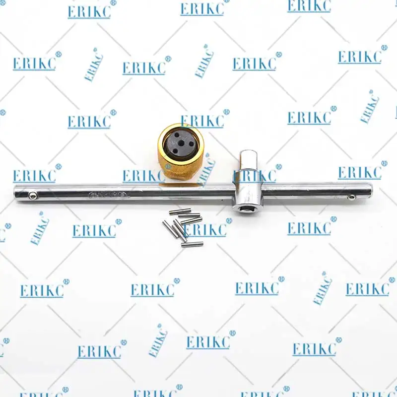 Ключ ERIKC с три челюсти за облекчаване на регулаторен клапан с общ отвор инжектор Rial, инструмент за демонтаж на ремонтни комплекти за впръскване