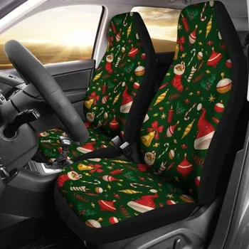 Коледни Покривала за автомобилни Седалки, Комплект от 2 Универсални Защитни Покривала за Предните седалки