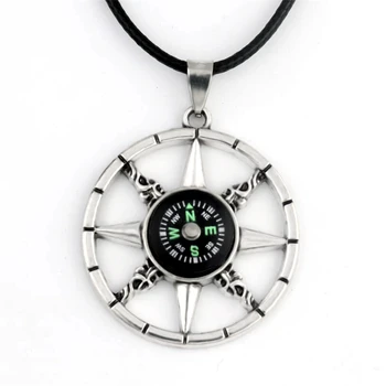 Колие компас привесное За бижута за подарък на момче на хората с веригата на въже кожа 50 СМ