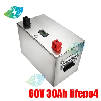 Литиева батерия 60V 30ah Lifepo4 с Дълбок Цикъл на BMS за 2500 W 1500 W Мотор Скутер Триколка Go Cart Кола + 5A Зарядно Устройство