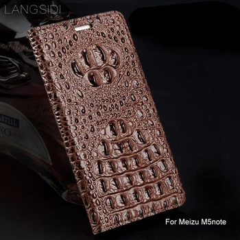 Луксозен флип калъф за телефон от естествена кожа с крокодилска шарка отзад ForMeizu M5note Изцяло ръчна изработка калъф за вашия телефон