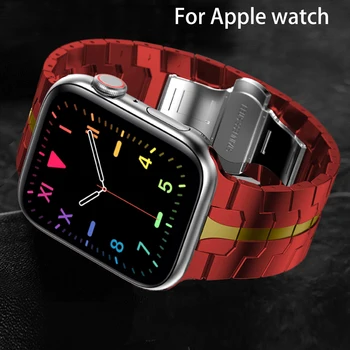 Луксозна каишка За Apple watch band 45 мм 44 мм и 49 мм 42 мм 41 мм 40 мм, 38 мм, Метална верижка от неръждаема стомана iWatch Series 7 8 SE 3 Ultra