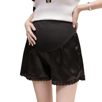 Лятна рокля за бременни жени копринен сатен стягащ корема свободни дантелени защитни панталони три точки гамаши дантелени шорти