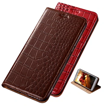 Магнитна Чанта За Телефон от естествена Кожа Крокодилска кожа За Xiaomi Redmi K20 Pro/Xiaomi Redmi K20 Калъф За мобилен Телефон С картодържателя на Корпуса