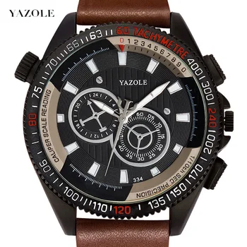 Марка YAZOLE моден тренд мъжки кварцови часовници Спорт на открито училище каишка за часовник самоличността на голям циферблат