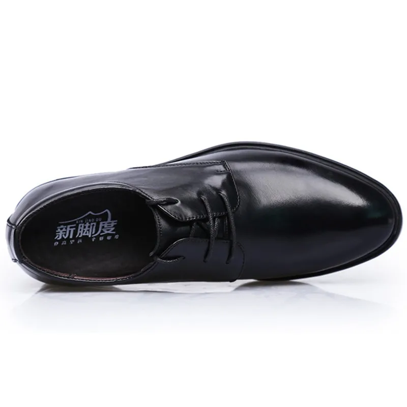 Маркова Новост 2019, Мъжки Модел обувки с Асансьор, Увеличаване на растежа, От Естествена Кожа, Увеличаване на Растежа на 6 см за Бизнес Партита