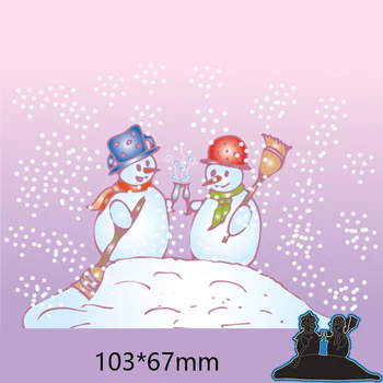Метални Режещи Удари снежен Нов Албум за Изрезки от хартия за Украса Релеф направи си САМ Хартиена Картичка Занаят 103*67 мм